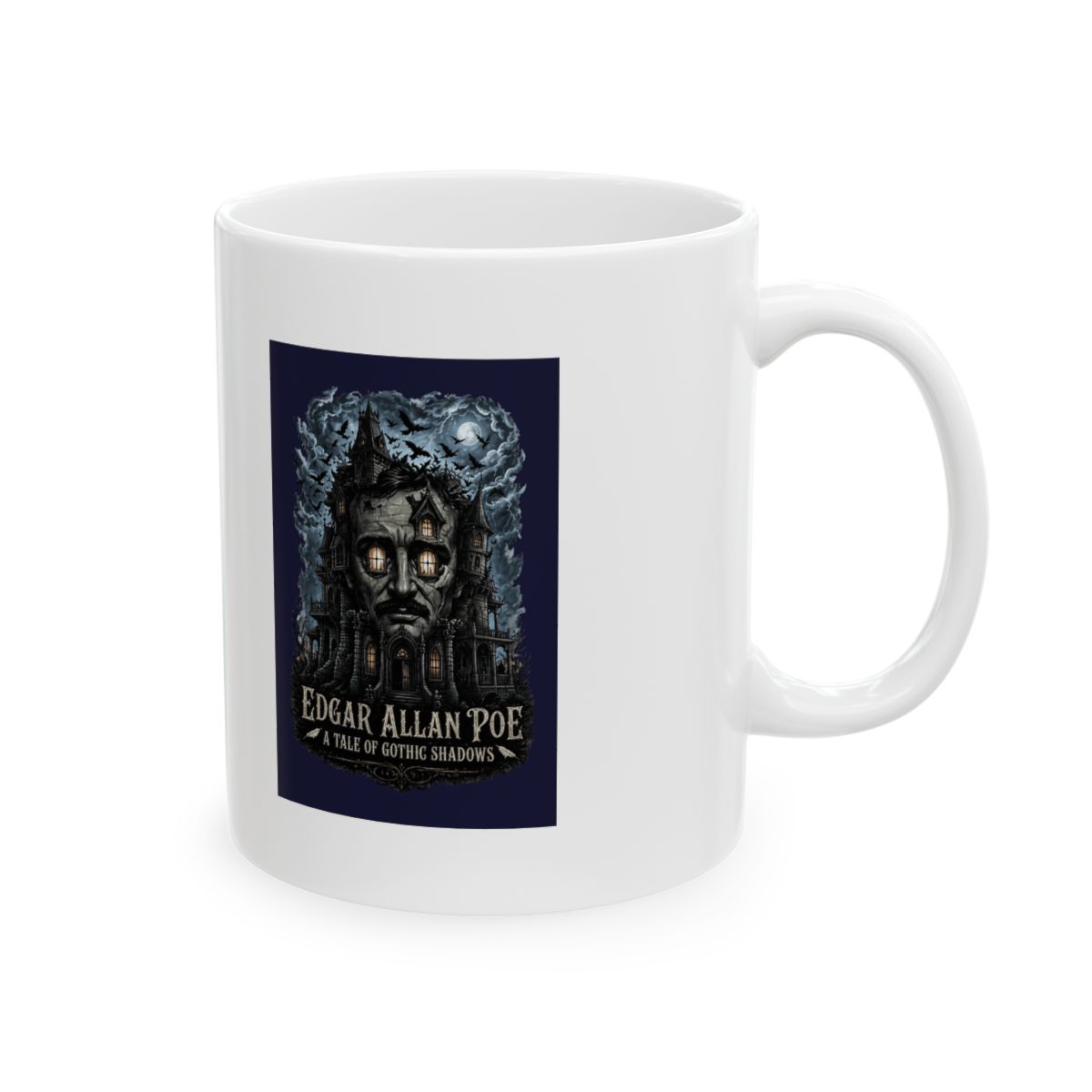 Edgar Allan Poe A Tale of Gothic Shadows Haunted House Design Mug | Shadows House - Official Mugs & Drinkware merchandise